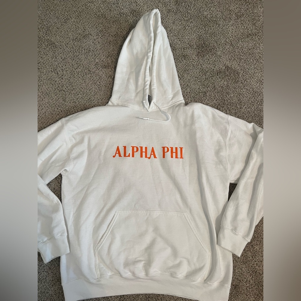 Gildan White Alpha Phi Hoodie